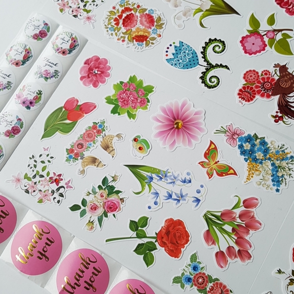 56 pcs Flower Design Thank You Stickers - Picture 6 of 17